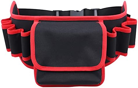 Borsa portautensili multifunzionale per elettricista, marsupio portaoggetti da cintura, nera