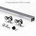 EaseLife 6FT/72in Sliding Pocket Door Hardware Kit,Commercial Grade,Aluminum Box Rail Kit,Slide Smoothly Quietly,Easy Install,No Door (68.75in Track for 24