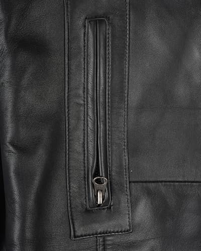 Image of fjackets Men's Lambskin Leather Car Coat - Stylish Long 3 /4 Casual Leather Jacket Men Outerwear
