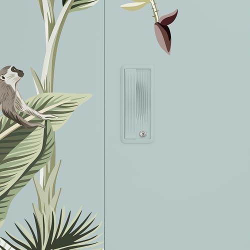 Image of Interio by Godrej Slimline 2-Door Digital Printed Steel Almirah (Sky Grey Tropical Haven), 1-Year Warranty, 1 Locker