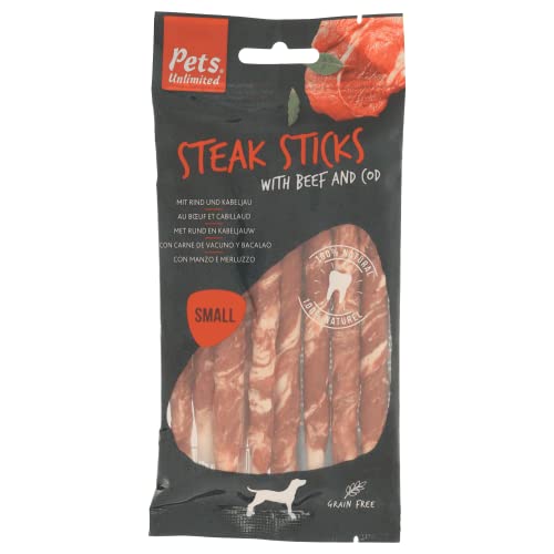 Rosewood Steak Sticks Rind & Seelachs Small- Kausnack aus Rinderhaut für Hunde, unterstützt die Zahnpflege, ohne Getreide, ohne künstliche Zusatzstoffe, 90 g (Packung mit 2)-4