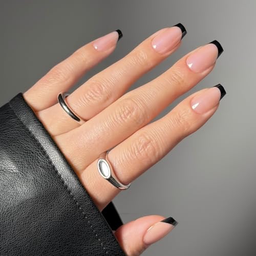 Glamnetic Press On Nails - Balsamic Glaze | Medium Coffin Black F...