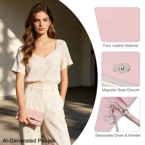 Image of AFKOMST Clutch Purses for Women Small Convertible Wristlet and Evening Bag | Vegan Leather, Fits 6.7-inch Phone /Passport, Versatile for Formal Events /Prom /Wedding /Cocktail /Night Out /Daily Use