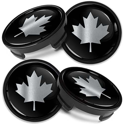 SkinoEu 4 x Center Hubcaps, Compatible with Ford Centre Caps for Alloy Wheels, 54 mm, Black Canada Canadian Flag CF 47 by SkinoEu - Used condition - CA$14.17