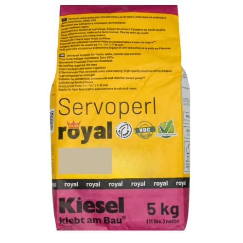 Kiesel Servoperl Royal Stain & Water Repellent Grout 11 lb (5 kg) Camel