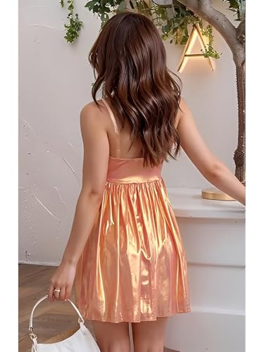 Bedlover Satin Homecoming Dresses for Teens 2025 Short Metallic Prom Cocktail Party Gowns2