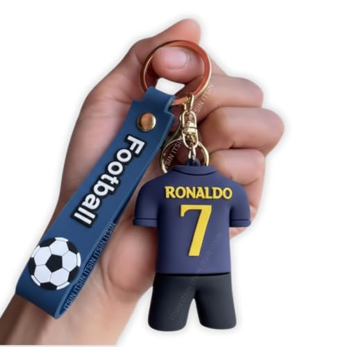 Image of Football jersey Keychain | Ronaldo key chains | messi Keychain | Cute silicone key chain for bike men | soccer Keyring gifts for boys | anime key holder for bag