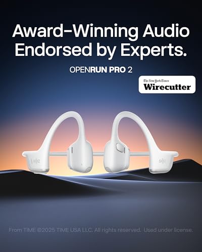 Image of SHOKZ New OpenRun Pro 2 Mini- Open-Ear, Bone Conduction Sport Headphones - with Reflective Strip - Sweat Resistant, Workout Headphones - Secure, Wireless, Comfortable Fit-Deep Bass and Smart Mic App