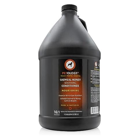 Petology Oatmeal Honey Soothing Dog Conditioner, Gallon - Colloidal Oatmeal and Honey Infused, Eliminates Pet Odors, Moisturizes Dry Itchy Skin, Bulk Refill Size 128 oz Cover