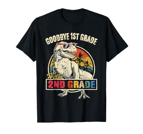 Goodbye 1st Grade Hello 2nd Grade Graduation T Rex Boys Kids T-Shirt