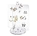 Ikee Design Acrylic Rotating 216 Pairs Earring Organizer, 4-Sided Spinning Jewelry Display Stand, Earring Holder, Perfect for Salon, Store, Clear Color