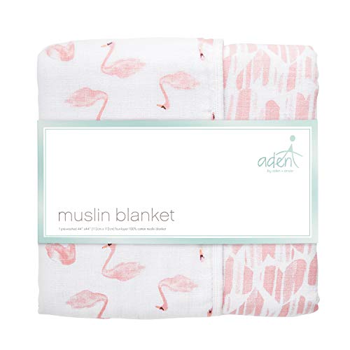 Image of aden + anais Essentials Dream Blanket, Muslin Baby Blankets for Girls & Boys, Ideal Lightweight Newborn Nursery & Crib Blanket, Unisex Toddler & Infant Bedding, Shower & Registry Gift,Swans