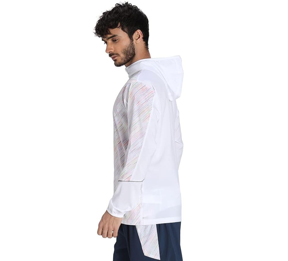 Puma Herren Run Graphic Hooded Jacket Laufbekleidung Laufjacke Weiß - L