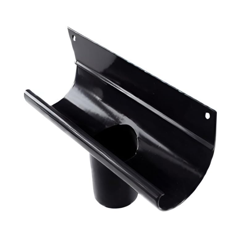 Renoplast® R50 Aluminium Hanging Connectors Gutter Boxes | DN 40mm Black | Gutters Rain Gutters Roof Drainage Sheet Metal Edge Profiles | Garden Shed Carport Terrace Balcony Plug-in Gutter