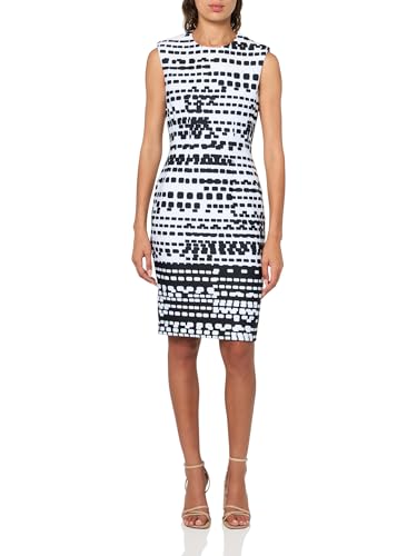 Calvin Klein Women's Scuba Sleeveless Career Sheath Dress