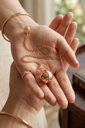 Image of Openable Round Ball Copper Pendulum for Reiki Healing, Dowsing & Chakra Balancing - Divination & Meditation Tool for Energy Cleansing