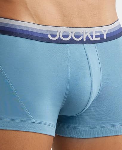 Image of Jockey US20 Men's Super Combed Cotton Elastane Stretch Solid Trunk with Ultrasoft Waistband