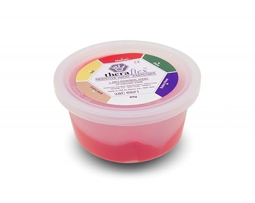 PASTA MODELLABILE PER LA RIEDUCAZIONE DELLA MANO THERAFLEX PUTTY - Confezione gr. 85 (Rosso - Medio)