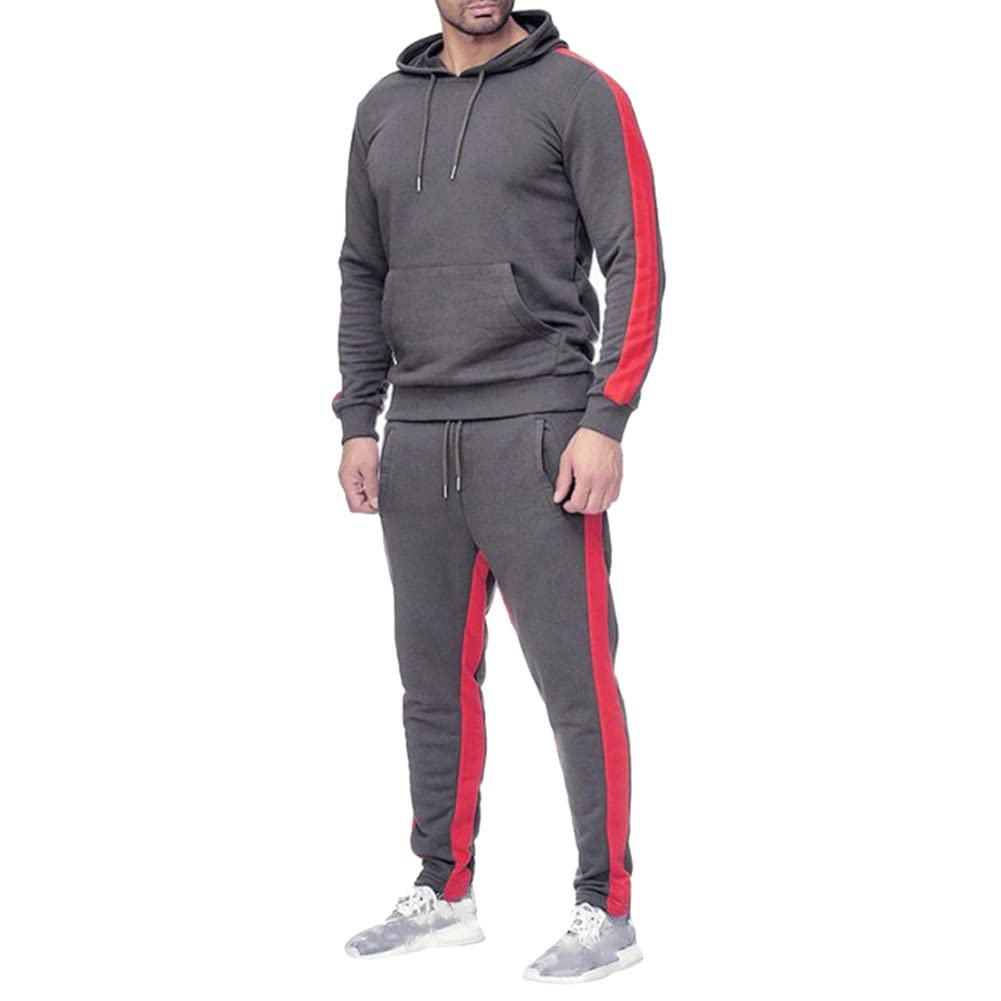 amropi Survêtement Homme Sweat à Capuche et Pantalon Ensemble Jogging de Sport 2 Pièces