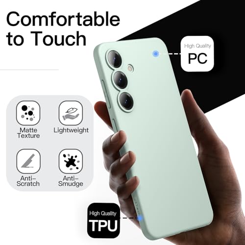Image of JETech Slim Cover Case for Samsung Galaxy S25 5G with Camera Lens Full Protection, Ultra-Thin Lightweight Matte Finish Minimalist Protective Phone Cover (Mint)