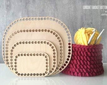Rounded Rectangle Crochet basket bottoms - Laser cut wood