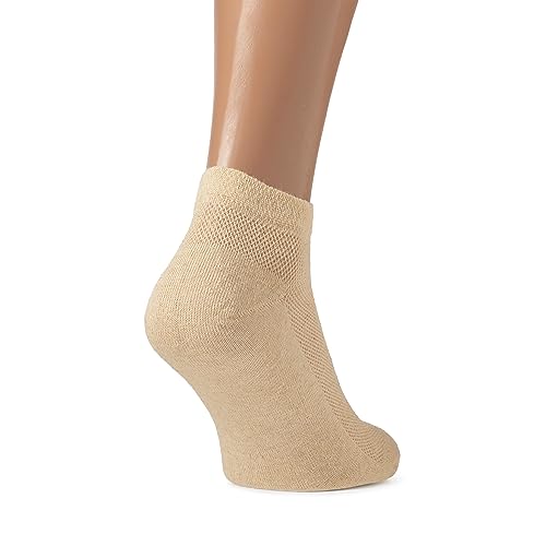 Biokanapes Women's Low-Cut Ankle Fine Mesh-Knitted Breathable Moisture-Wicking Organic Hemp Socks (5-pack, X-Large)