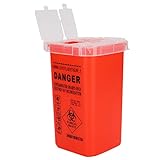 Yinhing Boîte de Déchets de Collecteur de Conteneur D'aiguille de Tatouage de Coupeur de Lame Jetable en Plastique Portable Sûr et Durable pour les Tatoueurs et les Cliniques Rouge Noir (rouge)
