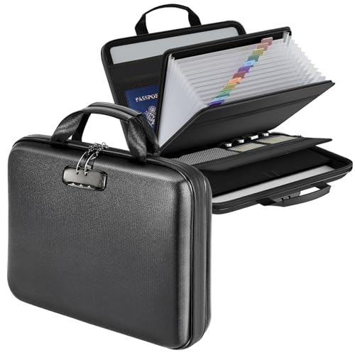Fireproof Lockable Document Box for Home or Travel