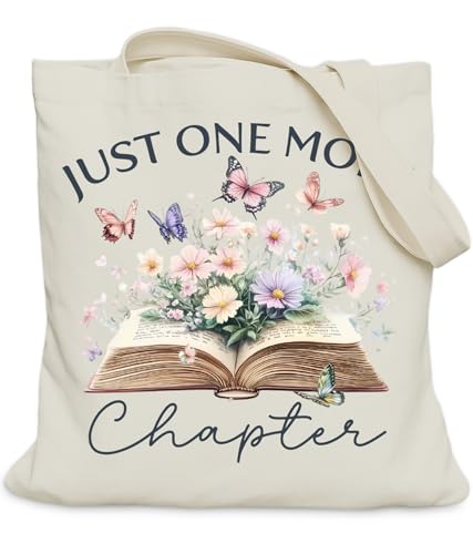 Image of Book Lovers Gifts Tote Bag for Bookish Readers, Aesthetic Book Tote Bag for Librarian, Medium Size with Inner Pocket