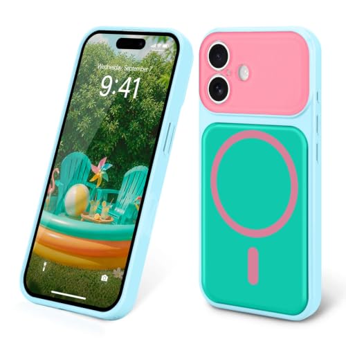 Magnetic for iPhone 17 Case, Cute Dopamine Contrast Candy Color, Blue