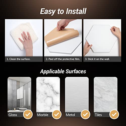 Image of 12 Pack Self-adhesive Hexagon Acoustic Panels, TONOR 12 inchx 10 inchx 0.4 inch High Density Sound Proof Panel for Walls, Sound Deadening Insulation Treatment Foam Panel for Recording, Podcasting, Streaming White