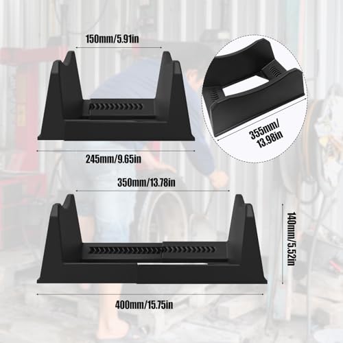 Image of Car Tire Display Rack, Tire Wheel Stand Base for Display Adjustable Width Rim Storage Wheel Rim Holder Tire Tray Base for Exhibition Shop Garage Trade Show, Black (2)