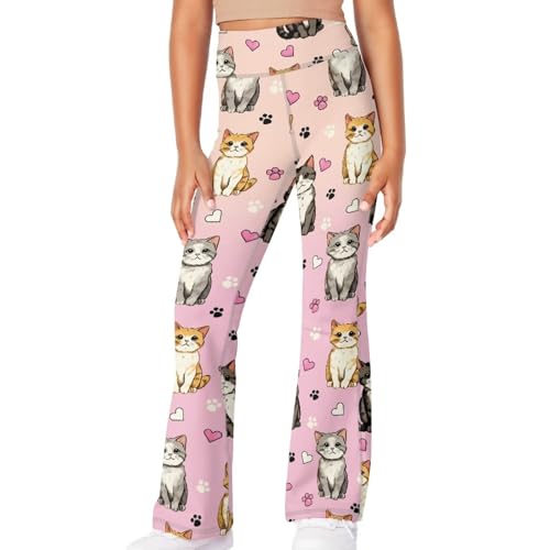 Dolyues Girls Yoga Pants Cute Yoga Leggings Suit for Girls 3-4 5-6 7-8 9-10 11-12 13-14 Years