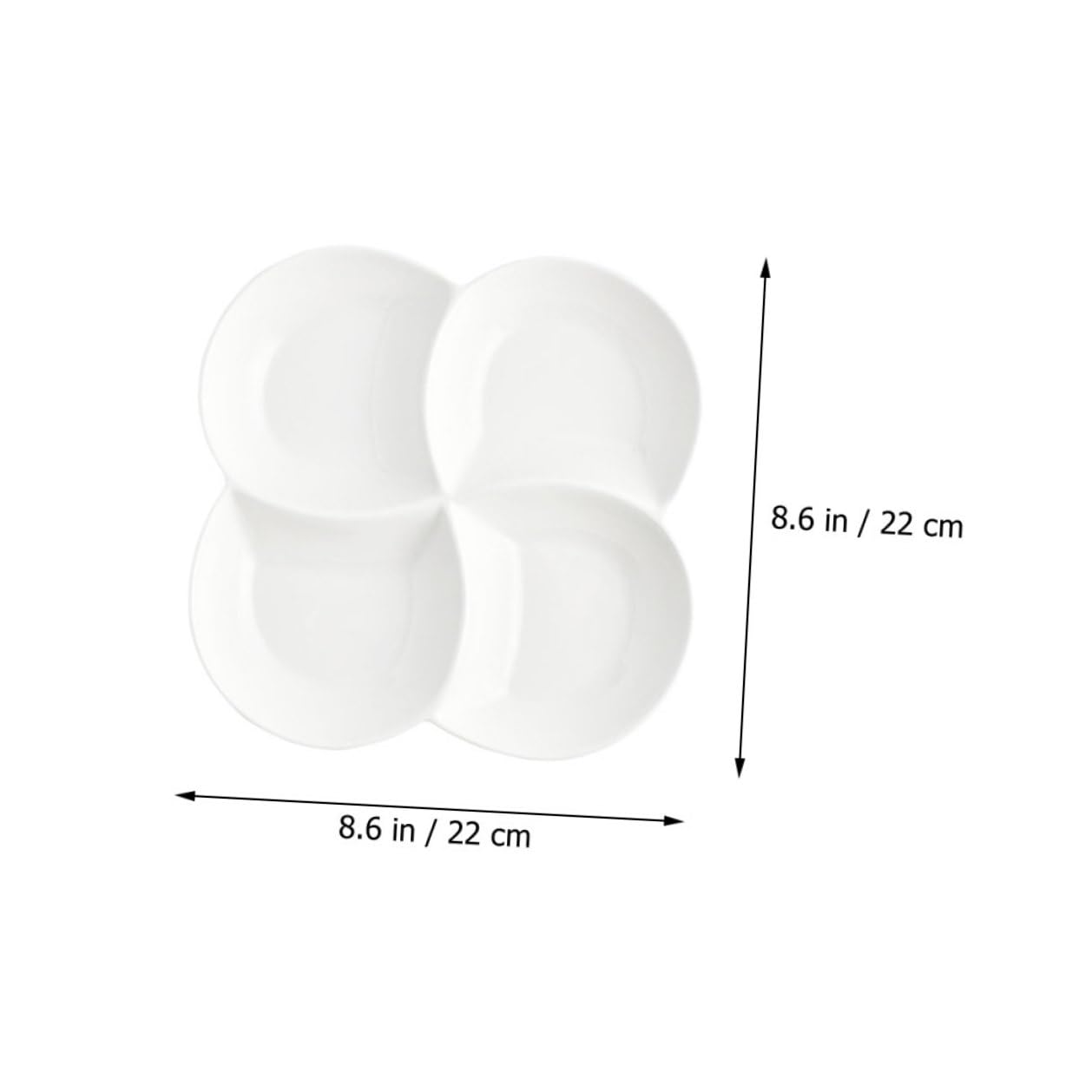 Assiette de Service Compartimentée 4 Compartiments en Céramique Blanche