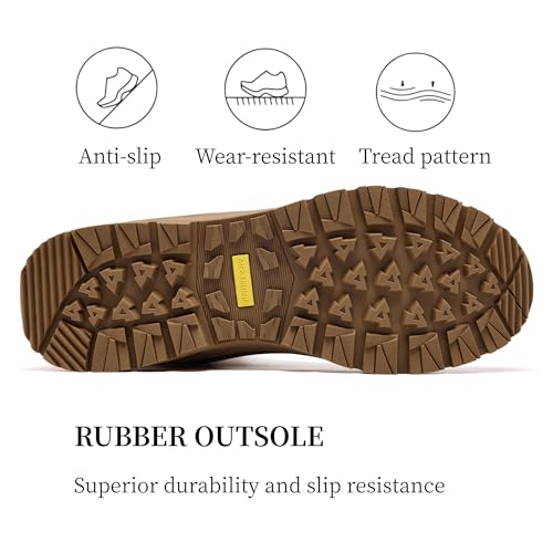 Image of Men's Military Tactical Boots Waterproof Lightweight 8 inch Breathable Non-Slip Suede Combat Boots