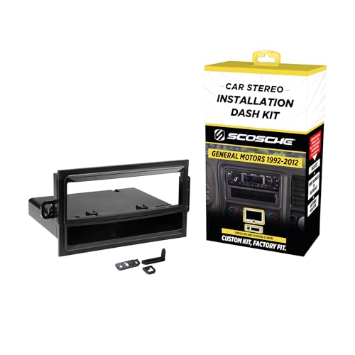 Scosche GM1583B Single DIN Dash Kit Compatible with Select 1992-2012 Buick, Cadillac, Chevrolet, GMC, Oldsmobile and Pontiac Vehicles - Car Stereo Radio Install Kit - Single DIN Radios Only
