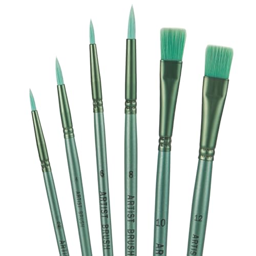 Juego de 6 Pinceles para Pintura Acrílica, Pinceles Profesionales de...