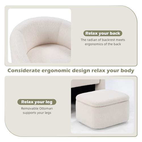 Sillón Moderno Plegable Beige miniatura 3