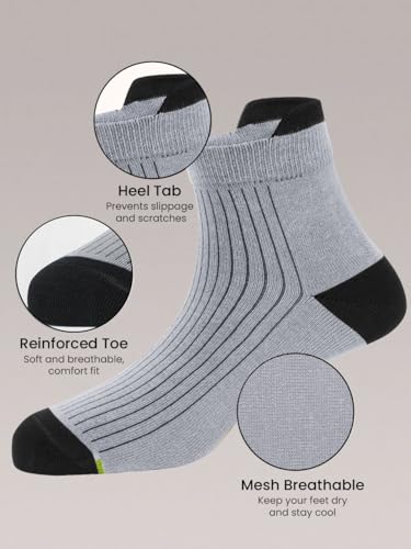 Image of Freecultr Ankle Socks | Breathable Bamboo Fibre | Odour Resistant | Thermo Regulated | Moisture Wicking | Anti-Slip Y-Heel | Soft & Comfortable Assorted Combos