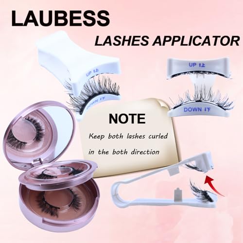 Image of LAUBESS Magnetic Eyelashes with Applicator 2 Pair No Glue Needed Natural Look Magnetic Lashes Easy to Wear and Remove(L06 /L08)