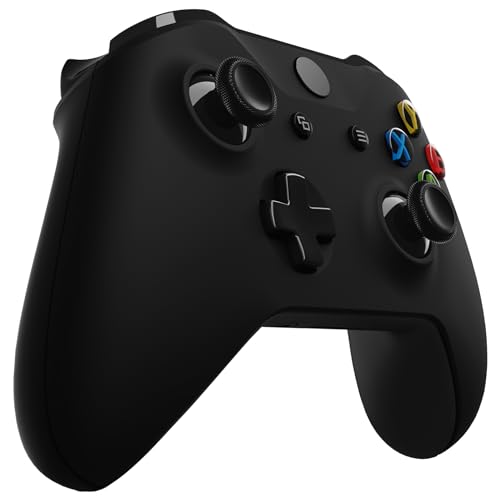 Image of eXtremeRate Front Housing Shell + Side Rails Handles for Xbox One Controller (Model 1708), Black Replacement Faceplate Parts with Back Panels for Xbox One X & S Controller
