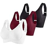 Lot de 3 Soutiens Gorge Classiques Bralette Femme sans Armature Grande Taille Soutien Gorgé Remonte Poitrine Comfit Push Up Bra Non Rembourré Brassière Maintien Bretelles Larges Réglables Lingerie