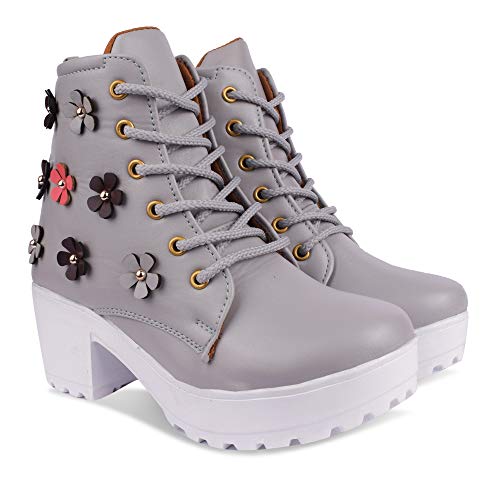 Image of KRAFTER Classic Black Boots for Women & Girls - Fashionable High Ankle Winter Shoes Soft Insole Lightweight & Durable - Casual Wear