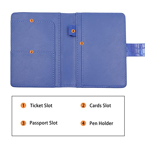 Image of Melsbrinna Premium Leather Passport Holder Covers Case, Waterproof Rfid Blocking Travel Wallet Passport Holder with Pen Holder, Cute Passport Book for Women /Men