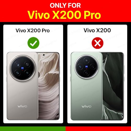 Image of WOW IMAGINE Shock Proof Clear Protective Back Case for VIVO X200 Pro 5G - AirEDGE Technology | 360 Degree Camera Protection | Transparent Hybrid Back Case Mobile Cover - Black