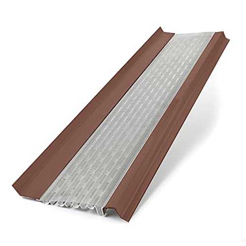 Waterlock Micromesh 6â€ Gutter Guards Leaf Protection, A Contractor-Grade Gutter Guard from Manufacturer, Domestic Aluminum, Stainless Steel Mesh Gutter Covers 6 Inch (1 Feet Sample Pack, Royal Brown)