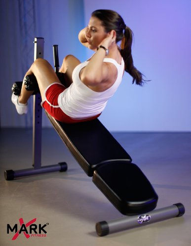 XMark Adjustable Decline Ab Workout Bench for Sit Ups, Crunches, Abdominal Muscles Exercise, 12-Position XM-7608