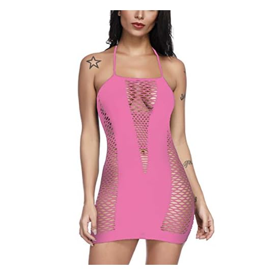 
                            Vorifun Women Sexy Lingerie Fishnet Babydoll Mesh Mini Dress Chemise
                        