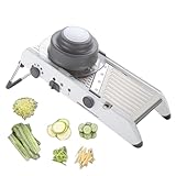 loyfreeyo スライサー 千切り キャベツ 野菜スライサー 厚さ調整 だいこんおろし器 多機能 タマネギ スライサー 大根おろし器 ネギスライサー じゃがいもカッター 調理器具 果物/レモン/きゅうり/ポテト/人参 家庭用 業務用 (グレー)