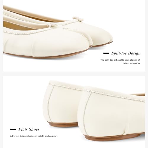 Image of VBDB Tabi Ballet Flats for Women Dressy Casual Shoes Split Toe Wide Flats Light Weight Japanese Shoes